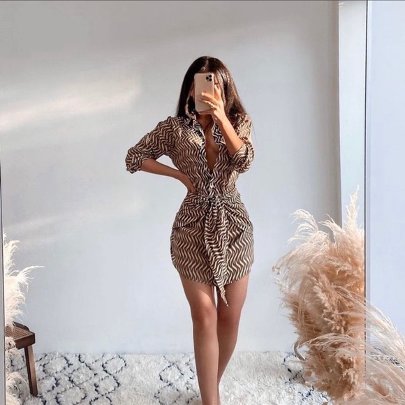 Zara Dresses Zara Printed Dress With Knot Poshmark